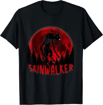 НОВАЯ ЛИМИТИРОВАННАЯ Красная футболка Full Moon In A Ghost Forest Skinwalker Folklore