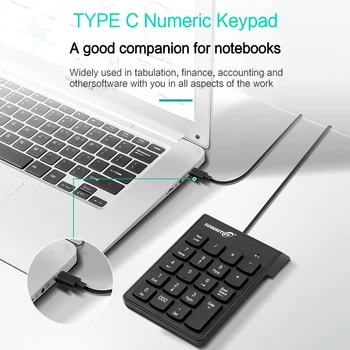 Интерфейс Type C/ usb, проводная цифровая клавиатура, 19 клавиш, внешний ноутбук, планшетная прикладная система, удобный помощник в офисе.