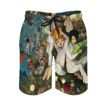 Мужские пляжные шорты Promised Neverland с сетчатой подкладкой, штаны для серфинга, плавки, пляжные шорты аниме-манги Promised Neverland