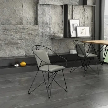 Скандинавские обеденные стулья, Домашний стиль, Современный минималистичный стул, Роскошная спинка, Дизайнерский стул для кафе, кресло со спинкой из кованого железа