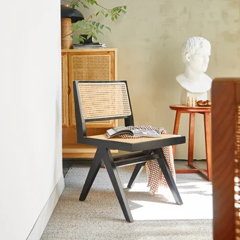 Современный деревянный стул, обеденные стулья, Бытовая мебель для гостиной, обеденный стул из массива дерева, стулья из ротанга, Табурет, шезлонг, Табуретка