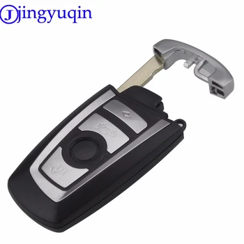 jingyuqin 4 Кнопки Smart Remote Key Case Shell Для BMW 5 7 Серии с Аварийным Лезвием Брелок Для Бесключевого Доступа Крышка Сигнализации Для Стайлинга автомобилей