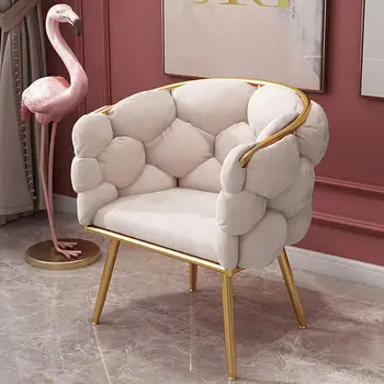 Nordic Ins Leisure Односпальные диваны-кресла Легкая роскошная сетка для спальни Red Girl Стул для макияжа в маникюрном салоне Креативная мебель для спальни