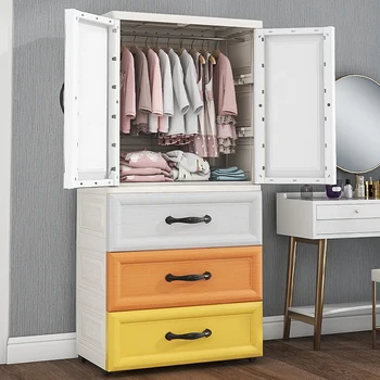 Пластиковый минималистичный шкаф для хранения одежды Nordic household baby подвесной шкаф