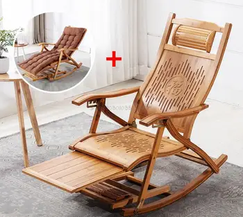 Современное складное бамбуковое кресло-качалка, шезлонг для взрослых, Дизайн деревянного пола, кресло для медитации, мебель для гостиной, качели