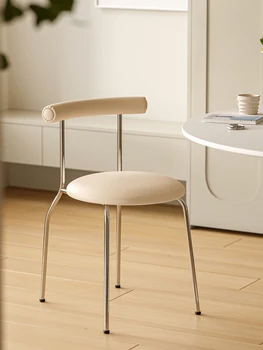 Обеденный стул Для дома, гостиной, спальни, обеденный стол и стул с минималистской спинкой, легкое Роскошное дизайнерское кресло в современном французском стиле