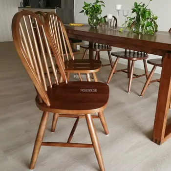 Американский обеденный стул для кухни, современный минималистичный обеденный стул из массива дерева Ins, Виндзорский стул, стул с мечом, стул с павлином