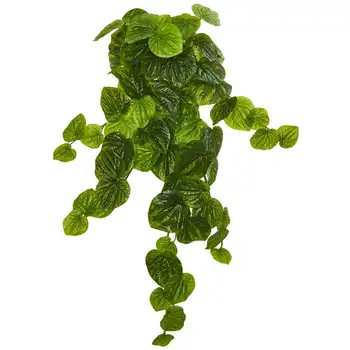 Искусственное растение-висячий куст пеперомии (набор из 6 штук), зеленый
