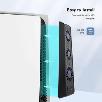 Адаптация для Консоли PS5 Внешний Охлаждающий Вентилятор Вертикальный 3-Х Бесшумный Вентилятор Подставка С Внешним USB-Портом Для Игровых Аксессуаров Ps5