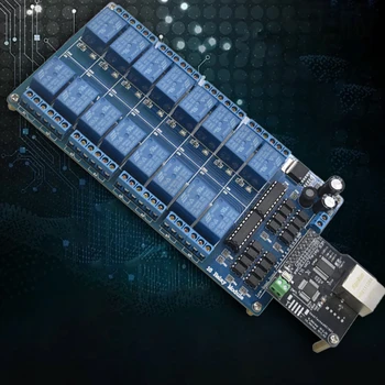 Модуль управления Ethernet с 16-канальным ретранслятором, порт RJ45, сетевой веб-сервер LAN WAN для управления умным домом