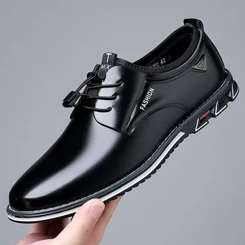 Мужские модельные туфли из воловьей кожи, мужская удобная британская повседневная обувь с низким берцем, Обувь на платформе, мужская официальная обувь