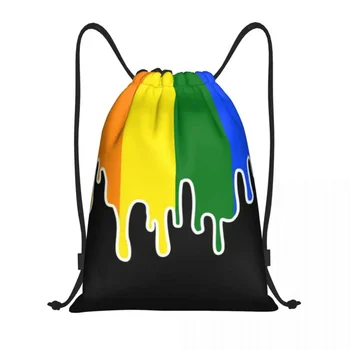 Рюкзак с завязками для флага гей-парада, женский мужской рюкзак для спортзала, портативная радужная ЛГБТ-сумка для покупок.