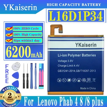 YKaiserin 6200mAh L16D1P34 Сменный Аккумулятор Для LENOVO TAB4 8 TAB48 TB-8504N TAB4 8 Plus TAB48 Plus Li-ion Bateria + Инструменты