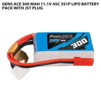 Аккумуляторная батарея Gens Ace емкостью 300 мАч 11,1 В 45C 3S1P Lipo с разъемом JST