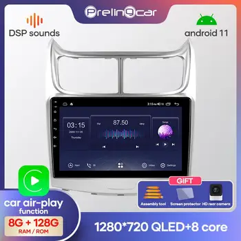 Prelingcar Android 9,0 БЕЗ DVD 2 Din Автомобильный Радио Мультимедийный Видеоплеер Навигация GPS Для Chevrolet Sail 2015-2018 Восьмиядерный 4 + 64