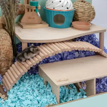 Универсальная игрушка для домашних животных Простая установка Натуральное дерево, деревянная подвесная мостовая лестница для домашних животных, игрушка-лестница для попугаев, Скрежещущая зубами