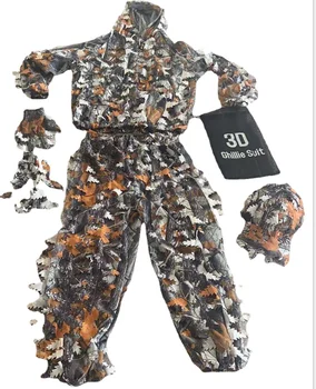 5ШТ Камуфляжный 3D Дышащий легкий охотничий костюм из листовой маскировочной ткани Бионический тренировочный костюм Bowhunt Sniper
