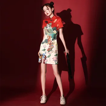 Винтажное женское сексуальное платье в китайском стиле с воротником-чонсам в стиле Old Shanghai Phoenix Qipao в винтажном стиле.