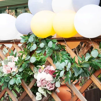 Искусственные растения из ротанга и эвкалипта, настенная гирлянда для домашнего декора свадебной вечеринки 200 см, подделка