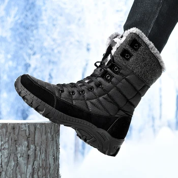 Зимние мужские зимние ботинки, походные ботинки Плюс бархатные теплые уличные повседневные высокие ботинки, мужская обувь, походная обувь Zapatillas Hombre