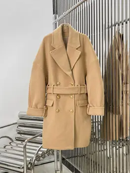2023 Женская одежда Роскошное высококачественное длинное пальто Осень Зима Новинка