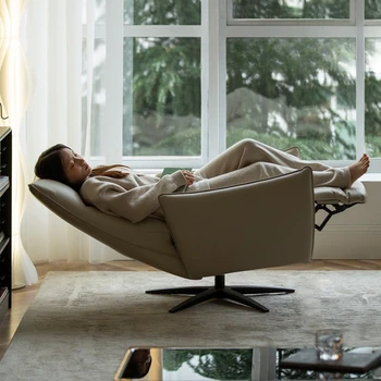 Высококлассные минималистичные кресла первого класса, диваны-кресла для отдыха, гостиная, офис, кабинет, кожаный художественный вращающийся электрический диван