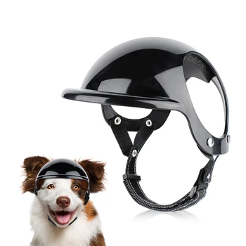 новый щенячий шлем Собачий шлем с отверстием для ушей Шлем для домашних животных Собачья шапочка Мотоциклетный шлем для собак