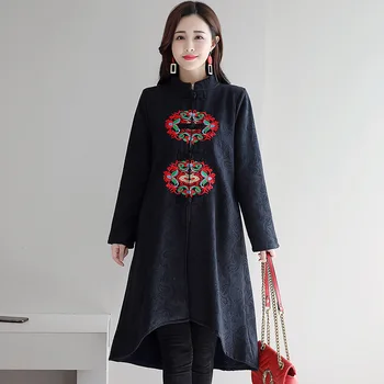Китайское традиционное платье Национальный стиль Традиционная китайская одежда Осень-зима Винтажный Женский халат Улучшенный Qipao FF2495