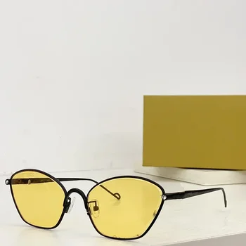 2023 Солнцезащитные очки Cat's Eye, женские модные полигональные солнцезащитные очки в металлической оправе, женские солнцезащитные очки Lentes De Sol Mujer