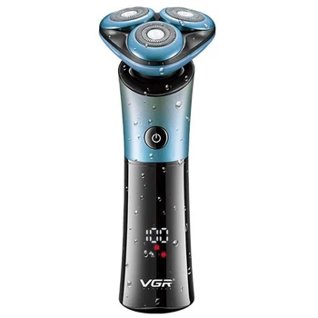 VGR 3D, вращающаяся электробритва для мужчин, Моющаяся борода, Электрическая бритва, перезаряжаемый станок для бритья лица, Влажный и сухой