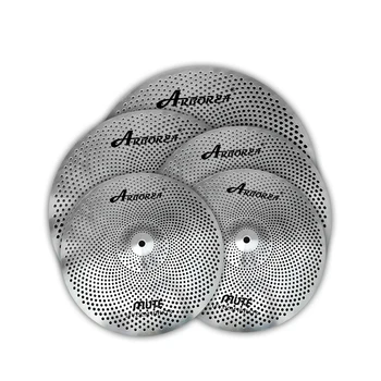 Набор тарелок Arborea Mute cymbals с низким уровнем громкости, 5 штук: 14 'ihat + 16' crash + 18 ' crash + 20' для тренировки катания на тарелках