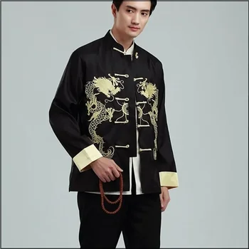 Мужской костюм 2022 Вышивка Dragon Tangsuit Традиционная китайская одежда для мужчин Рубашка Топы Куртка Cheongsam Hanfu Винтажная