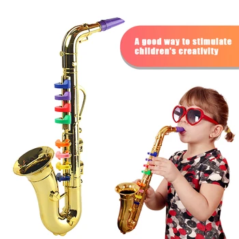 Игрушечный саксофон, Портативная игрушка-саксофон, Детские музыкальные инструменты, Пластиковая игрушка-труба, Реквизит для вечеринки, Детские обучающие аксессуары
