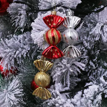 5 шт. Рождественский кулон в форме конфеты, украшение в виде рождественской елки, Рождественский декор для дома