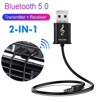 Мини 2 В 1 Bluetooth 5,0 Приемник и Передатчик Беспроводной 3,5 мм AUX Аудио Беспроводной Адаптер Для Автомобиля Домашнего Телевизора MP3 ПК