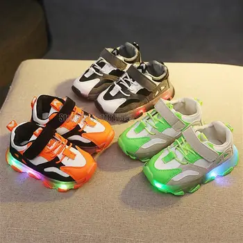Размер 21-30, светящиеся кроссовки для детей, подошва для мальчиков со светодиодной подсветкой, светящиеся кроссовки для девочек, детская обувь со светодиодной подсветкой