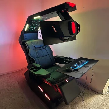 Кресло для рабочего места с откидной спинкой в невесомости, игровая КАБИНА GIMI, работающая установка для наклона тройного монитора VR imperator