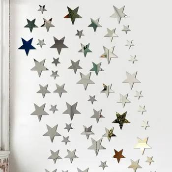 20шт Наклейка на стену в виде звезды, 3D Акриловое неправильной формы зеркало, туалетный столик, украшение гостиной, мультяшные наклейки на стену для детской комнаты, домашний декор