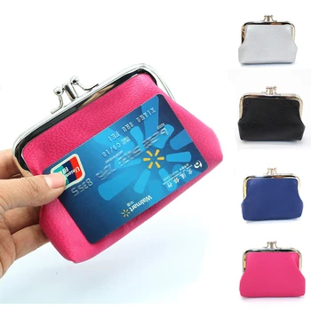 Портативный мини-сумочка женская ключи монеты, IC карты двойной слой органайзер сумка женский простой PU пряжка кошелек, помада портмоне 