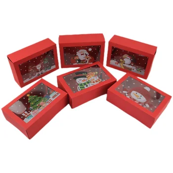 6шт Подарочных коробок для рождественского печенья, упаковочных коробок для рождественских подарков, пакетов для рождественских конфет
