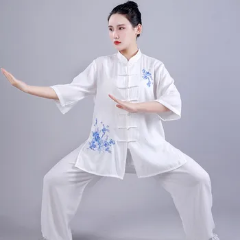2023 Китайская традиционная вышивка, одежда для кунг-фу, одежда для боевых искусств, тренировочный костюм для ушу, одежда для занятий спортом на открытом воздухе, одежда для тайцзи