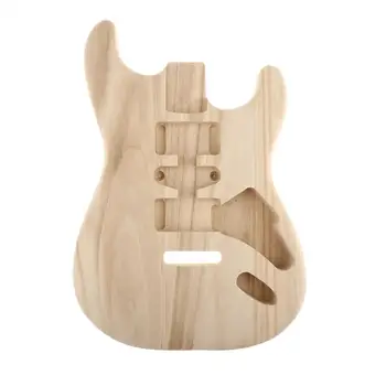 Незаконченный деревянный корпус гитары для электрогитары ST, платан