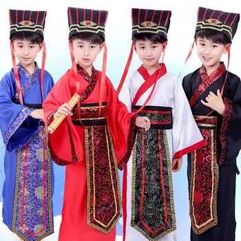 Китайский халат, костюмы древних ученых, студентов, кимоно для детей и взрослых, традиционный китайский винтажный этнический косплей, детский костюм Hanfu