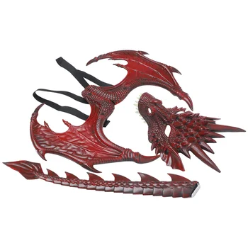 1 Комплект Детский костюм Дракона, маска с хвостом динозавра, набор крыльев, костюм для косплея на Хэллоуин