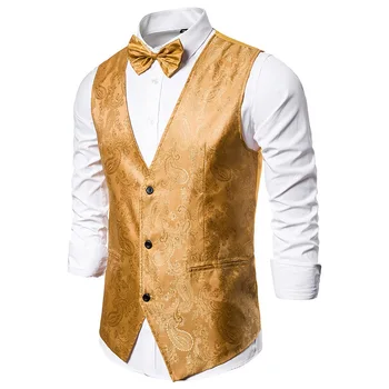 Жилетные мужские куртки оверсайз-дизайна с модной одной пуговицей и облегающим жилетом для мужского костюма