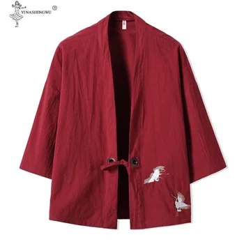 Кимоно, костюм Самурая, уличная одежда, большие размеры, Азиатская куртка, Юката, мужская, женская, тканевый кардиган, традиционная Японская одежда