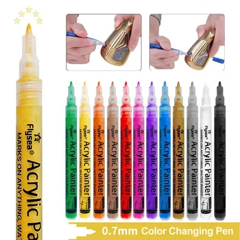 Ручка для изменения цвета клюшки для гольфа 0,7 мм, Акриловая чернильная ручка с сильным солнцезащитным водонепроницаемым покрытием, Power Golf Pens Acrylic Painter
