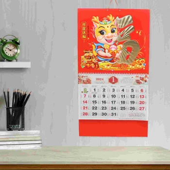 Китайский Календарь 2024 Год Настенный Календарь Дракона Китайский Весенний Фестиваль Лунный Календарь Китайский Новый Год
