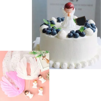 Верхушки торта с крыльями Ангела и флагом для украшения торта на свадьбу, День рождения