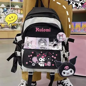 Sanrio Kuromi cinnamon милая мультяшная школьная сумка рюкзак для девочек и мальчиков, студенческая повседневная школьная сумка, сумка для путешествий, держатель для карт